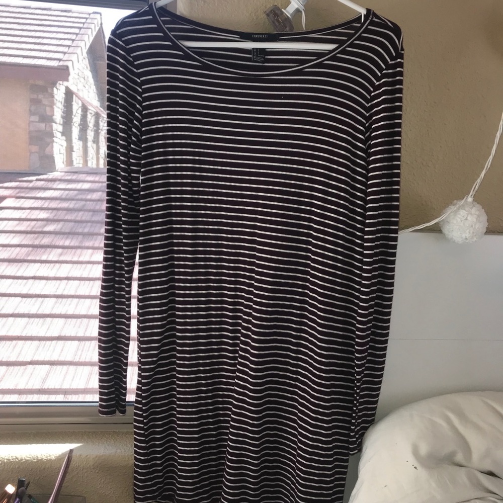 red and white striped dress